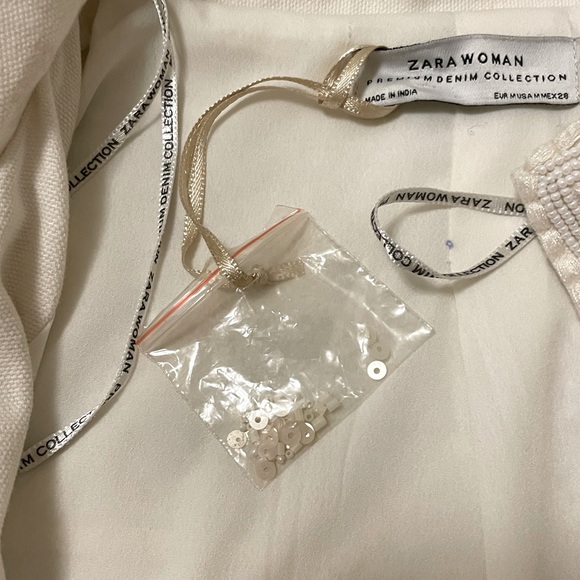 ZARA WOMAN, premium denim collection, bedazzled long sleeve jacket, size M - Picture 2 of 5
